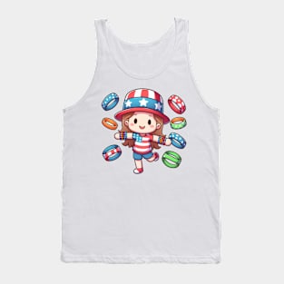 A Whimsical Tribute to American Culture in Cartoon Style T-Shirt Tank Top